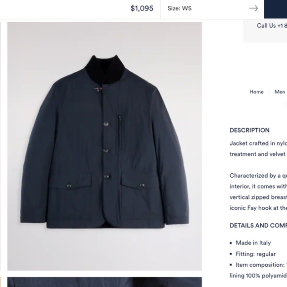 Fay Men Dark Green Made in Italy Polyamide Jacket with Hook Clasp - Picture 8 of 8